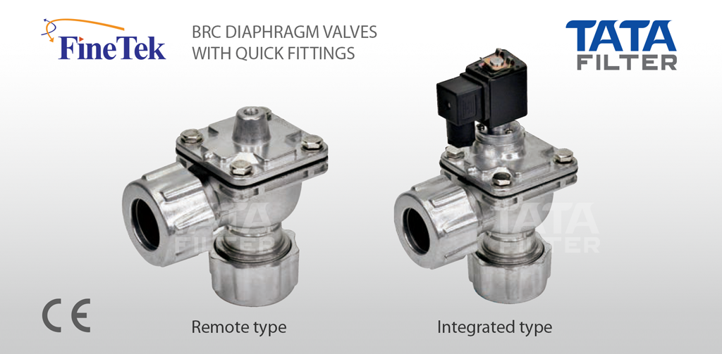 Hình ảnh dòng van BRC kết nối bằng khớp nối nhanh của FINETEK, Taiwan. Đồ họa: TATA Filter.